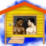 Dois homens na Sauna Gay Ficcionado arte digital