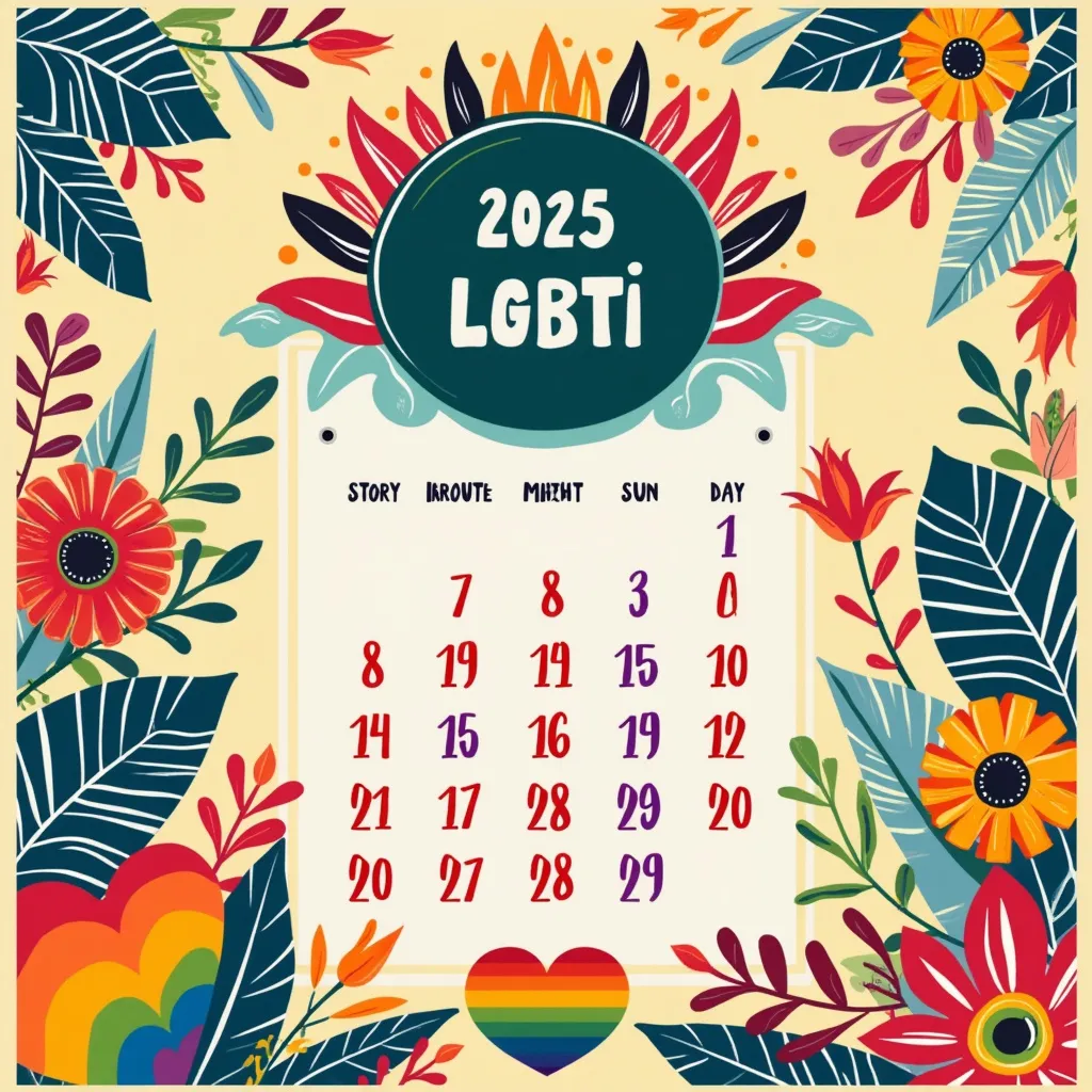Calendário LGBTI de parede ficticio (Imagem por IA) Calendário LGBTI de parede ficticio (Imagem por IA)
