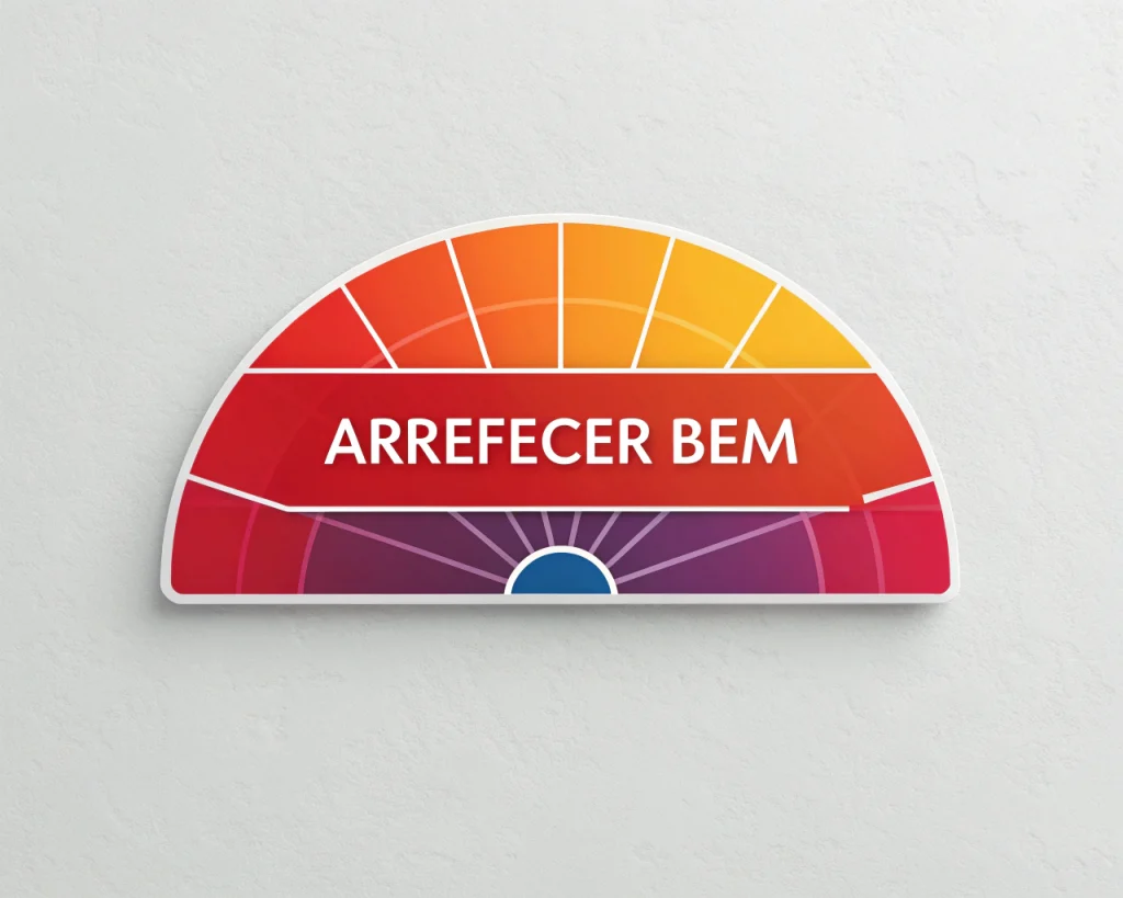 Um gradiente de cor semi-circular emoldura elegantemente como as palavras "ARREFECER BEM" no centro, ecoando sutilmente dicas de sauna para uma experiência tranquila. Um gradiente de cor semi-circular emoldura elegantemente como as palavras "ARREFECER BEM" no centro, ecoando sutilmente dicas de sauna para uma experiência tranquila.