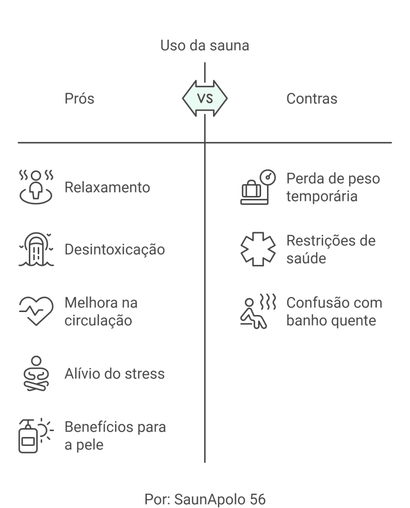 Infográfico dos Pros e Contras do uso de Sauna Infográfico dos Pros e Contras do uso de Sauna